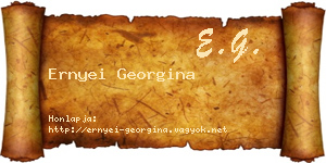 Ernyei Georgina névjegykártya